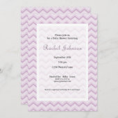 Lila Zickzack Babydusche Einladung (Vorne/Hinten)