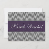 Lila Zickzack Einladung - Einlage (Rückseite)