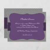 Lila Zickzack Einladung - Einlage (Vorne/Hinten)