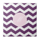 Lila Zickzack mit Monogram Tiles Fliese (Vorderseite)