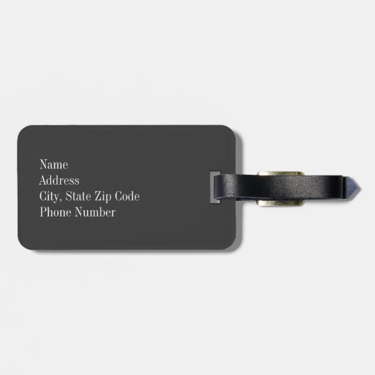 Lila Zickzack mit tadellosem Monogramm Gepäckanhänger (Rückseite horizontal)