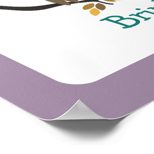 Lila Zickzack Owl Kinderzimmer Artwork Poster (Ecke)