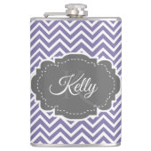 Lila Zickzack Personalisiert Flachmann (Vorderseite)