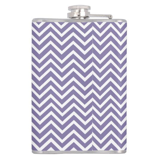 Lila Zickzack Personalisiert Flachmann (Rückseite)