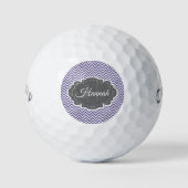 Lila Zickzack Personalisiert Golfball (Vorderseite)