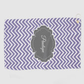 Lila Zickzack Personalisiert Golfhandtuch (Horizontal)