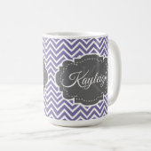 Lila Zickzack Personalisiert Kaffeetasse (VorderseiteRechts)