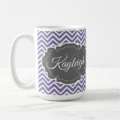 Lila Zickzack Personalisiert Kaffeetasse (Links)