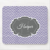 Lila Zickzack Personalisiert Mousepad (Vorne)