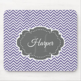 Lila Zickzack Personalisiert Mousepad