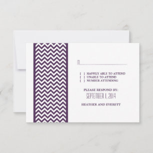 Lila Zickzack RSVP-Karte RSVP Karte