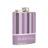 Lila Zickzack Streifenmuster mit Namen Flachmann (Rechts)