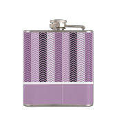 Lila Zickzack Streifenmuster mit Namen Flachmann (Rückseite)