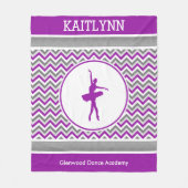 Lila Zickzack Tänzer personalisiert Fleecedecke (Vorderseite)