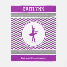 Lila Zickzack Tänzer personalisiert Fleecedecke