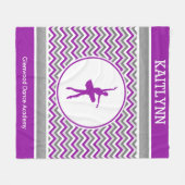 Lila Zickzack Tänzer personalisiert Fleecedecke (Vorderseite (Horizontal))