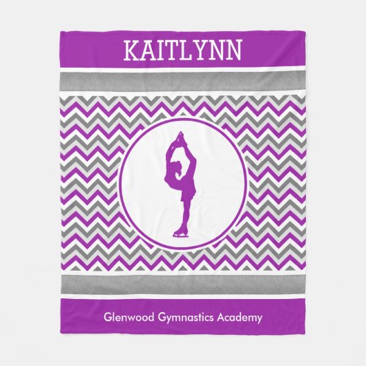 Lila Zickzack Zahl Skater-personalisierte Decke (Vorderseite)