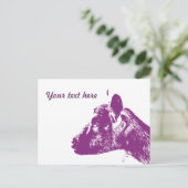 Lila Ziege Postkarte (Stehend Vorderseite)