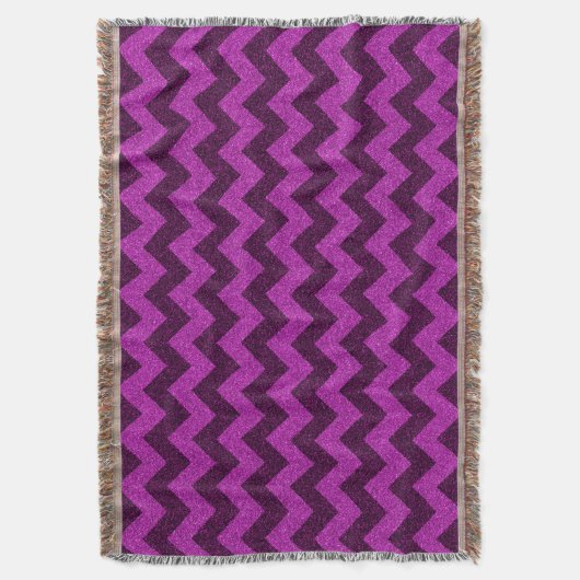 Lila Zig Zag Glitzer Decke (Vorderseite Vertikal)