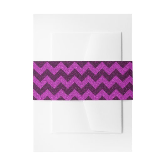 Lila Zig Zag Glitzer Einladungsbanderole (Vorderseite Beispiel)