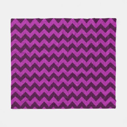 Lila Zig Zag Glitzer Fleecedecke (Vorderseite (Horizontal))