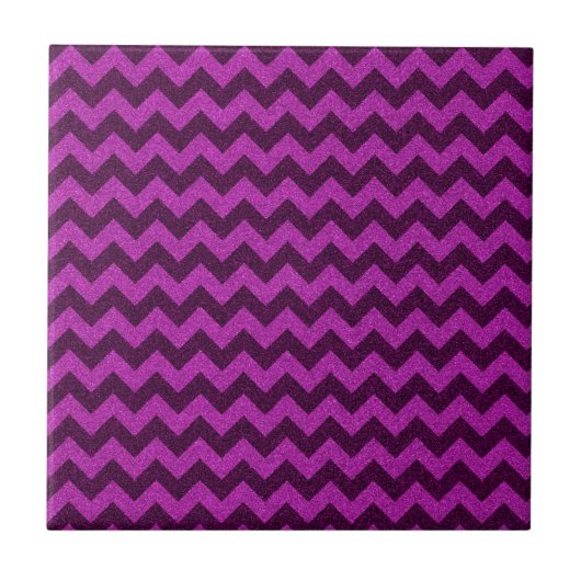 Lila Zig Zag Glitzer Fliese (Vorderseite)