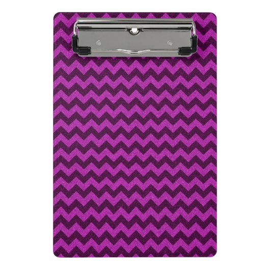 Lila Zig Zag Glitzer Mini Klemmbrett (Vorderseite)