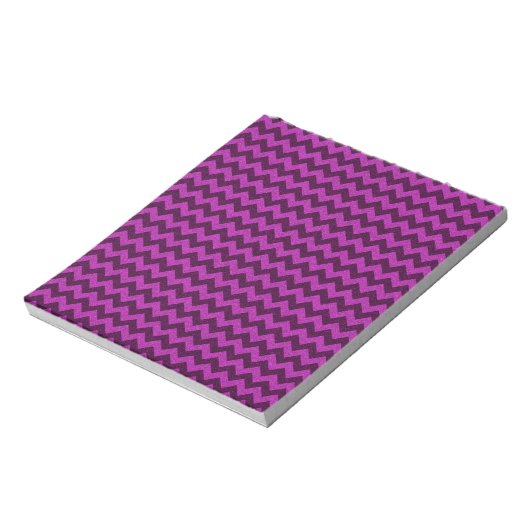 Lila Zig Zag Glitzer Notizblock (Rotiert)
