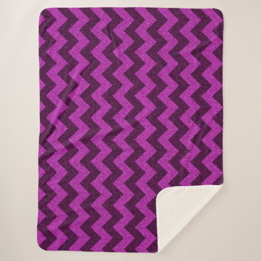 Lila Zig Zag Glitzer Sherpadecke (Vorderseite)