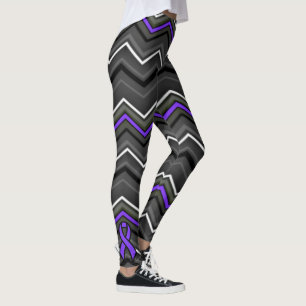 Lila Zig Zag mit Ribbon.Epilepsie Leggings