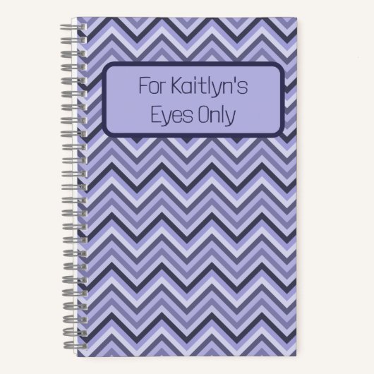 Lila Zig Zags "My Eyes Only" Journal Notizblock (Vorderseite)