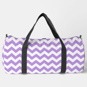 Lila Zigzag, Lila Zickzack, geometrisches Muster Duffle Bag