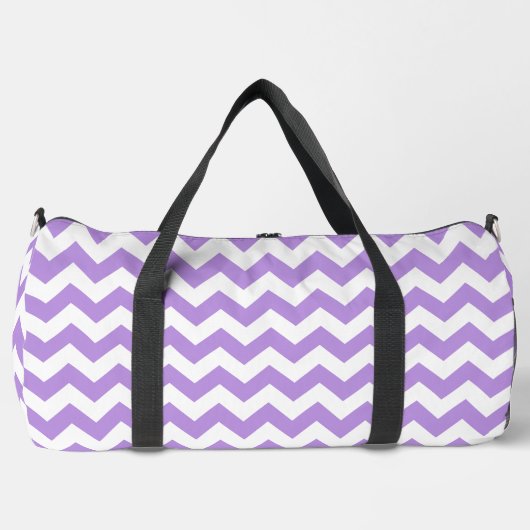 Lila Zigzag, Lila Zickzack, geometrisches Muster Duffle Bag (Vorderseite)