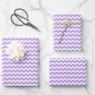 Lila Zigzag, Lila Zickzack, geometrisches Muster Geschenkpapier Set