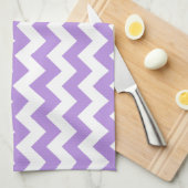 Lila Zigzag, Lila Zickzack, geometrisches Muster Geschirrtuch (Viertel Falte)