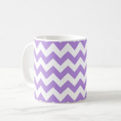Lila Zigzag, Lila Zickzack, geometrisches Muster Kaffeetasse (Vorderseite Links)
