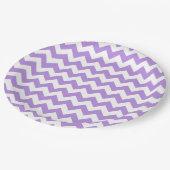 Lila Zigzag, Lila Zickzack, geometrisches Muster Pappteller (Schrägansicht)