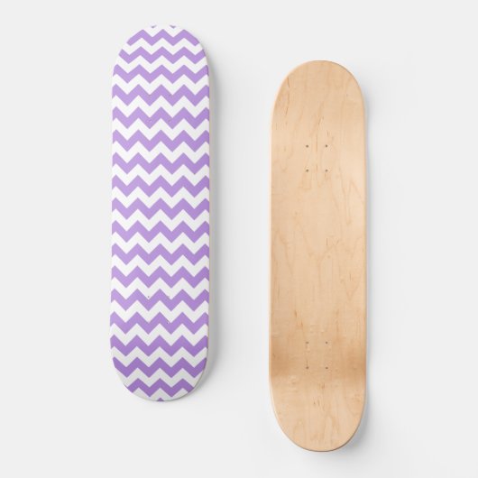 Lila Zigzag, Lila Zickzack, geometrisches Muster Skateboard (Vorderseite)