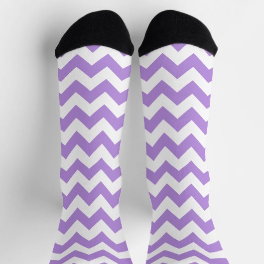 Lila Zigzag, Lila Zickzack, geometrisches Muster Socken (Oben)