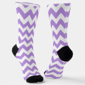 Lila Zigzag, Lila Zickzack, geometrisches Muster Socken (Gewinkelt)