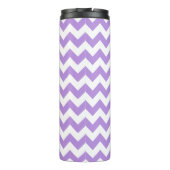 Lila Zigzag, Lila Zickzack, geometrisches Muster Thermosbecher (Rückseite)