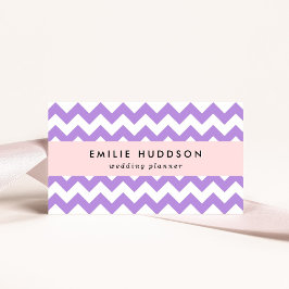 Lila Zigzag, Lila Zickzack, geometrisches Muster Visitenkarte