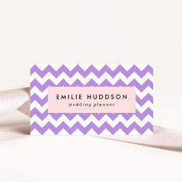 Lila Zigzag, Lila Zickzack, geometrisches Muster Visitenkarte