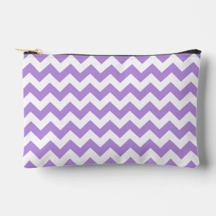 Lila Zigzag, Lila Zickzack, geometrisches Muster Zubehörtasche