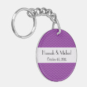 Lila Zigzag, Lila Zickzack, Hochzeit Schlüsselanhänger (Vorderseite links)