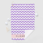 Lila Zigzag, Lila Zickzack, Ihr Name Golfhandtuch (Insitu)