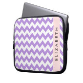 Lila Zigzag, Lila Zickzack, Ihr Name Laptopschutzhülle (Vorderseite Links)