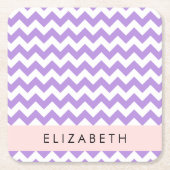 Lila Zigzag, Lila Zickzack, Ihr Name Rechteckiger Pappuntersetzer (Vorderseite)
