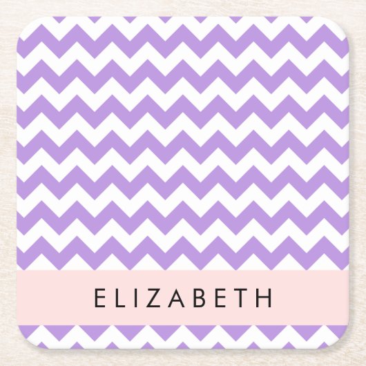 Lila Zigzag, Lila Zickzack, Ihr Name Rechteckiger Pappuntersetzer (Vorderseite)