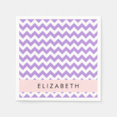 Lila Zigzag, Lila Zickzack, Ihr Name Serviette (Vorderseite)